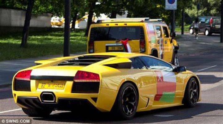  The garish supercar is up for sale for half a million pounds