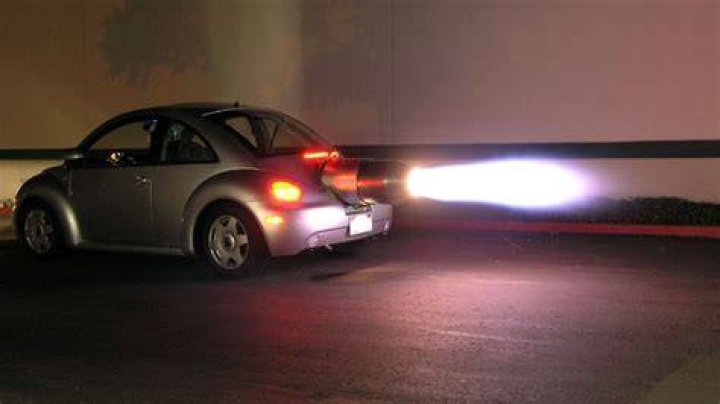 The jet is powered by the hydrogen fuel and rocket engine