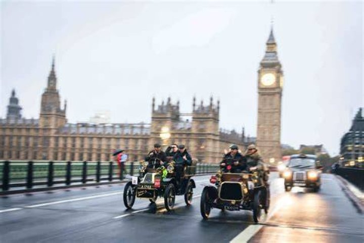 The London to Brighton race pictured in the 1950s