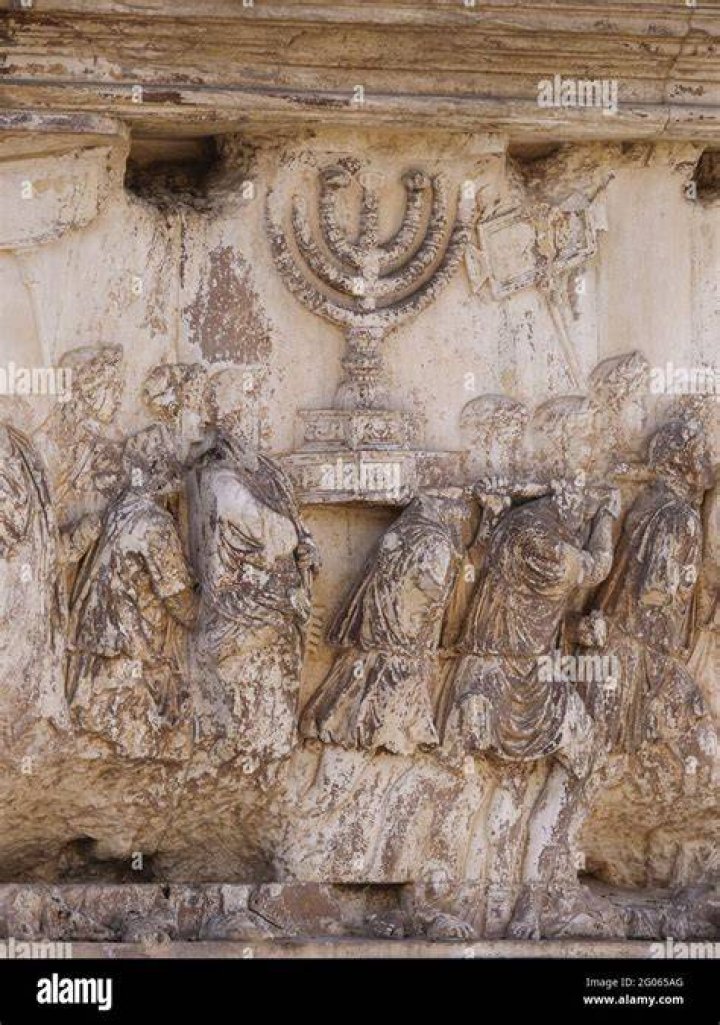 The Menorah on Arch of Titus close up