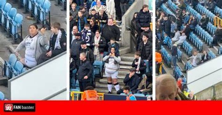 The Millwall fan was seen trying to taunt the away supporters