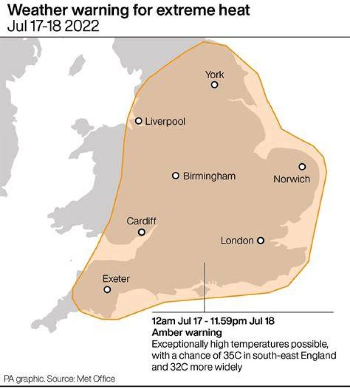The NHS said the heatwave was having an impact on ambulance services