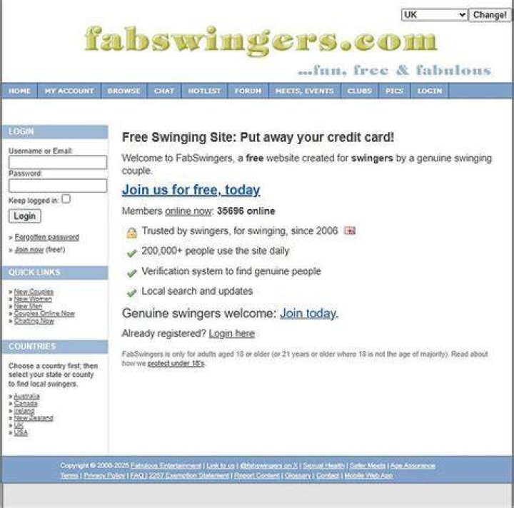  The site allows swingers to plan meet ups for sex