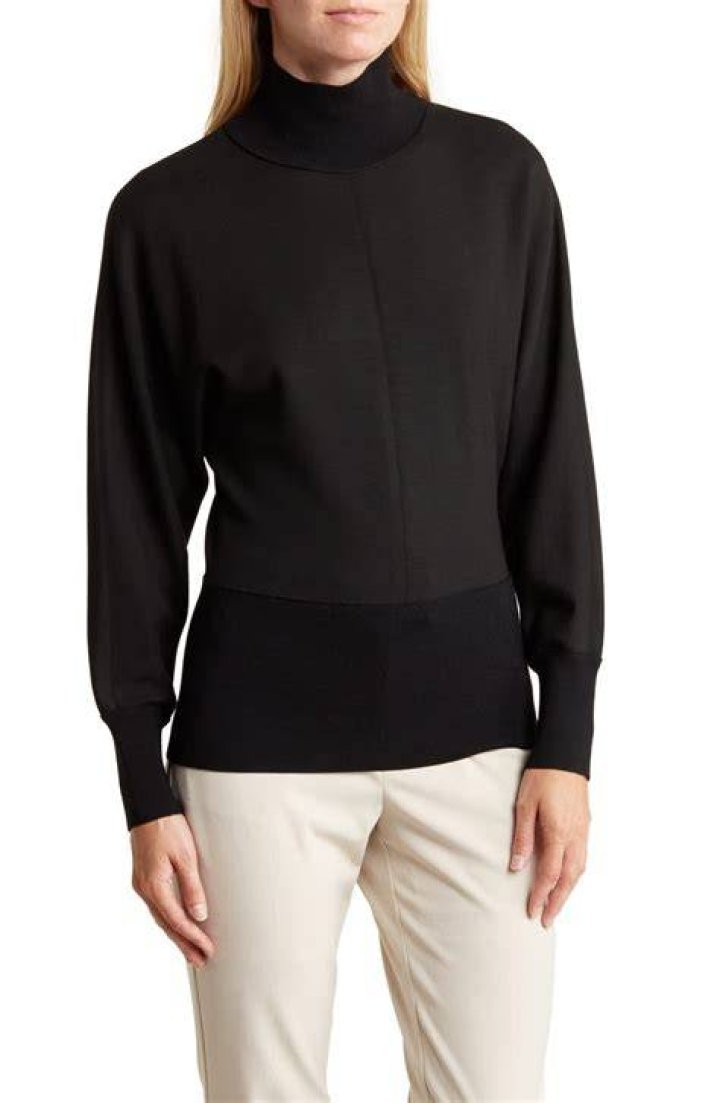 Theory Mixed Media Turtleneck Top