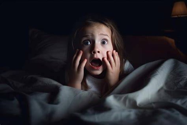  This child looks terrified of his knitted elephant sleeping bag