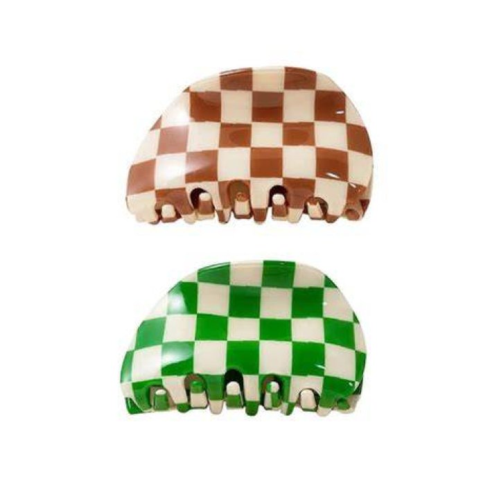 Toderoy Checker Claws Tortoise Barrettes Clips