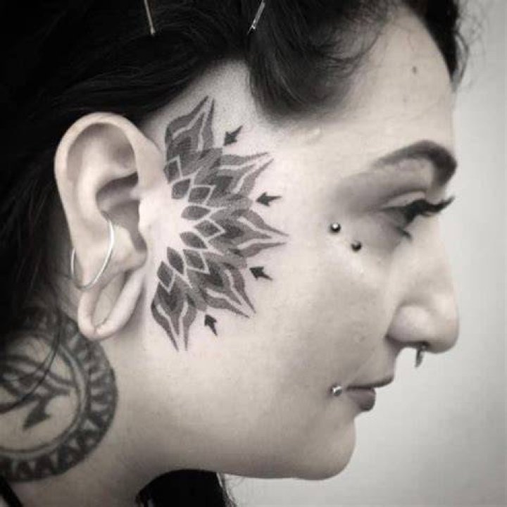 Tribal Face Cheek Tattoo golden.spiral.lola