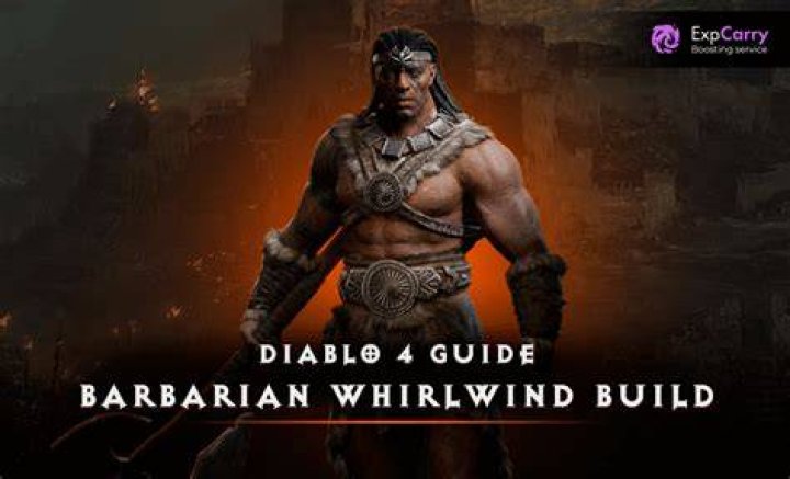 Using the Barbarian Whirlwind build in Diablo 4.