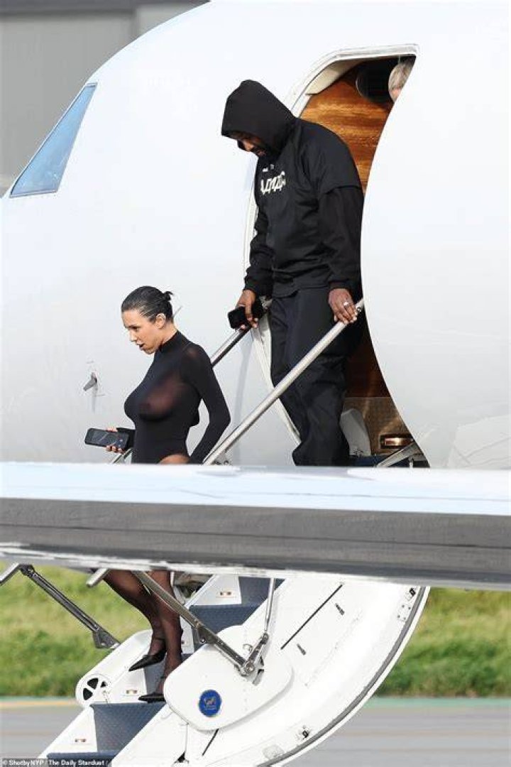 While Bianca left little to the imagination, Kanye wrapped up completely in thick black layers