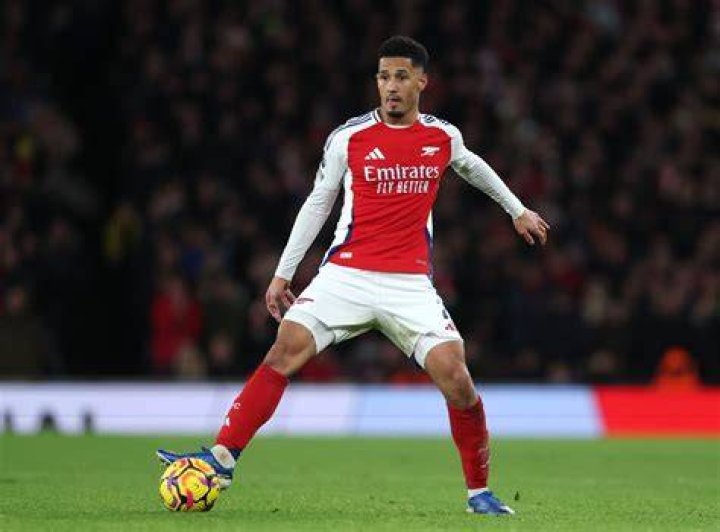 William Saliba caught one lighter that was launched from the stands