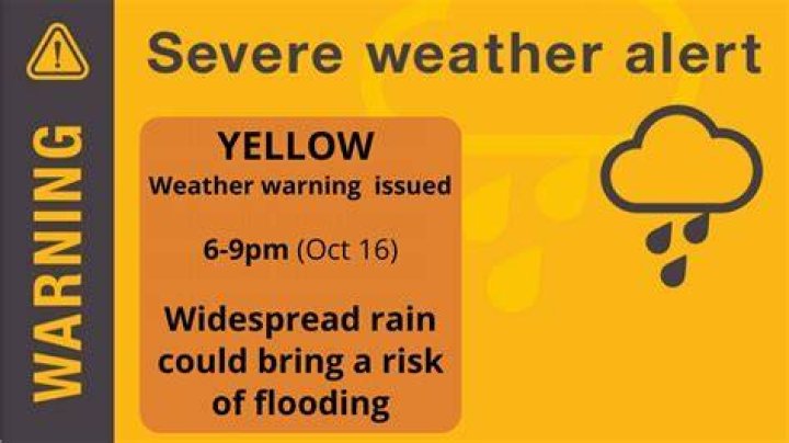 Yellow weather warnings are in place for 36 hours from tomorrow morning